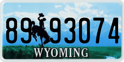 WY license plate 8993074
