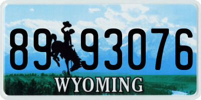 WY license plate 8993076