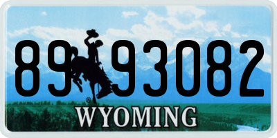 WY license plate 8993082