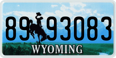 WY license plate 8993083