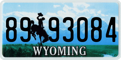 WY license plate 8993084