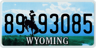 WY license plate 8993085