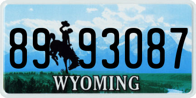 WY license plate 8993087