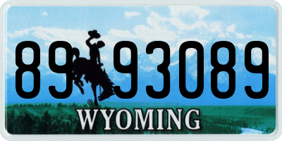 WY license plate 8993089