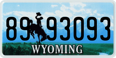 WY license plate 8993093