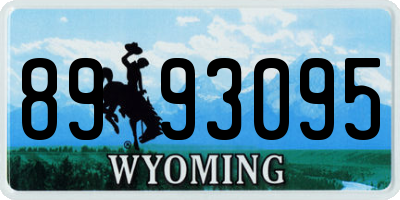 WY license plate 8993095