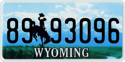 WY license plate 8993096
