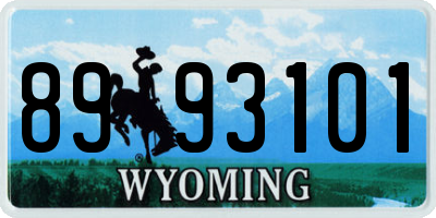 WY license plate 8993101