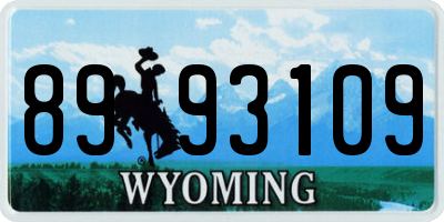 WY license plate 8993109
