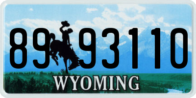 WY license plate 8993110