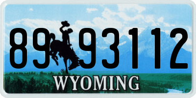 WY license plate 8993112