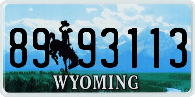 WY license plate 8993113