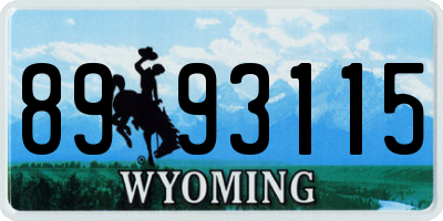 WY license plate 8993115