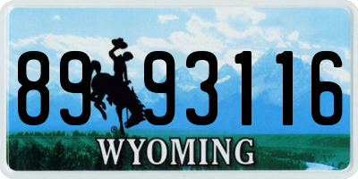 WY license plate 8993116
