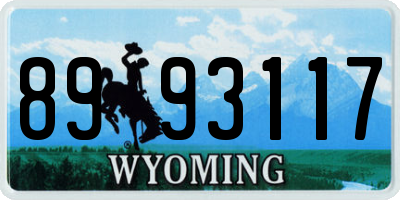 WY license plate 8993117