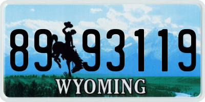 WY license plate 8993119