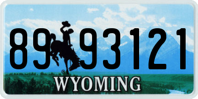 WY license plate 8993121