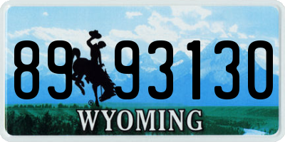 WY license plate 8993130
