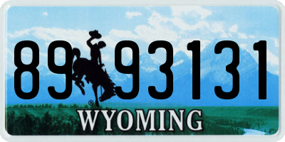 WY license plate 8993131