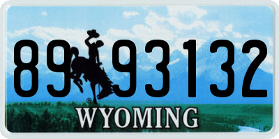 WY license plate 8993132