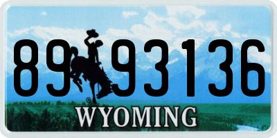 WY license plate 8993136