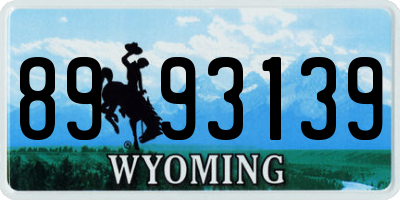 WY license plate 8993139