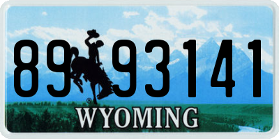 WY license plate 8993141