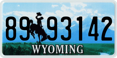 WY license plate 8993142