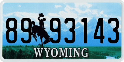 WY license plate 8993143