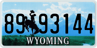 WY license plate 8993144