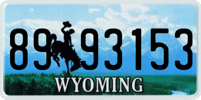 WY license plate 8993153