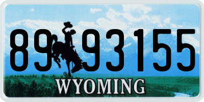 WY license plate 8993155