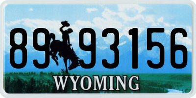 WY license plate 8993156