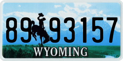 WY license plate 8993157