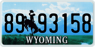 WY license plate 8993158