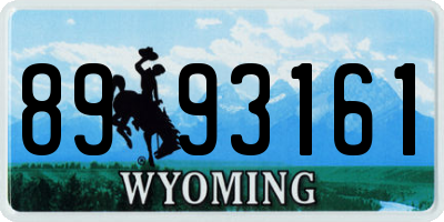 WY license plate 8993161