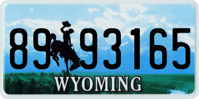 WY license plate 8993165