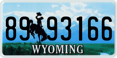 WY license plate 8993166
