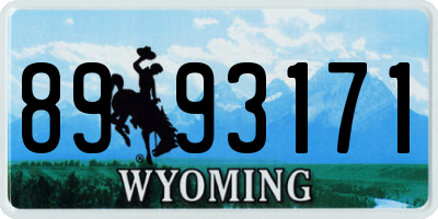 WY license plate 8993171