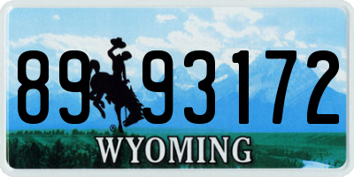WY license plate 8993172