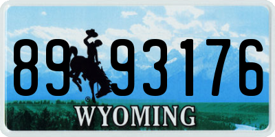 WY license plate 8993176