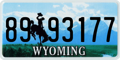 WY license plate 8993177