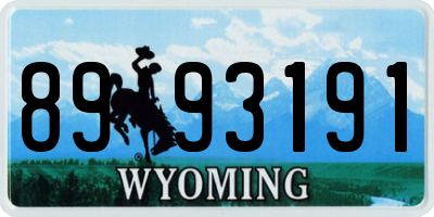 WY license plate 8993191