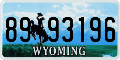 WY license plate 8993196
