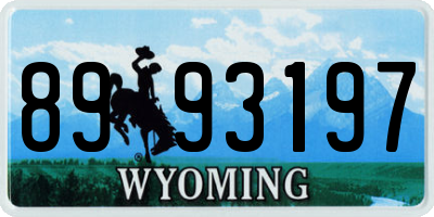 WY license plate 8993197