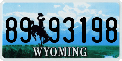 WY license plate 8993198