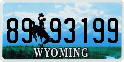 WY license plate 8993199
