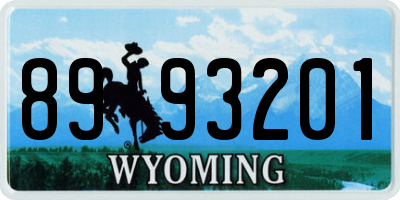 WY license plate 8993201