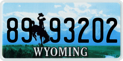 WY license plate 8993202