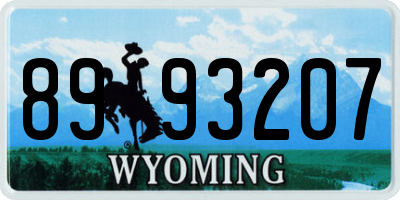 WY license plate 8993207